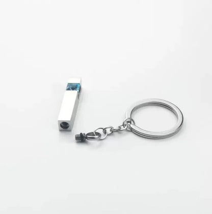  Inside compartment of the pet memorial keychain urn.