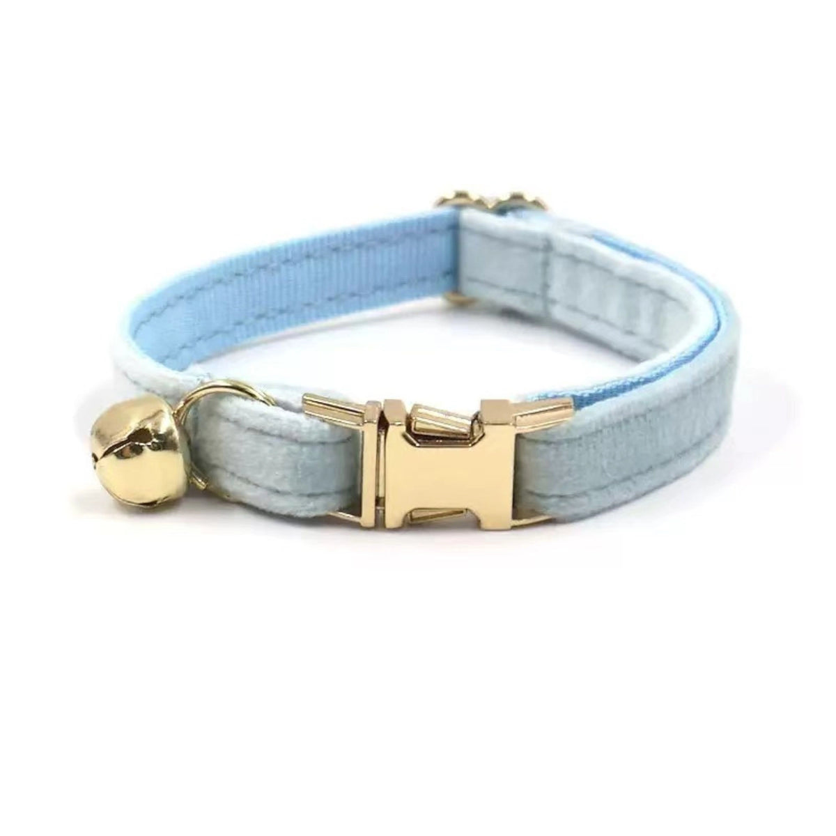 Personalized Velvet Cat Collar with Bell & Engraved Name and Phone Number