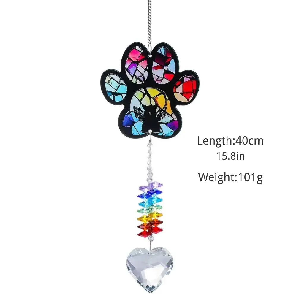 Length and weight specifications chart for the mosaic paw pet remembrance suncatcher