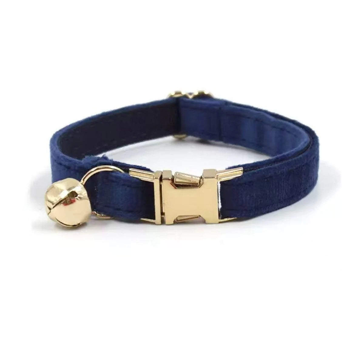 Personalized Velvet Cat Collar with Bell & Engraved Name and Phone Number