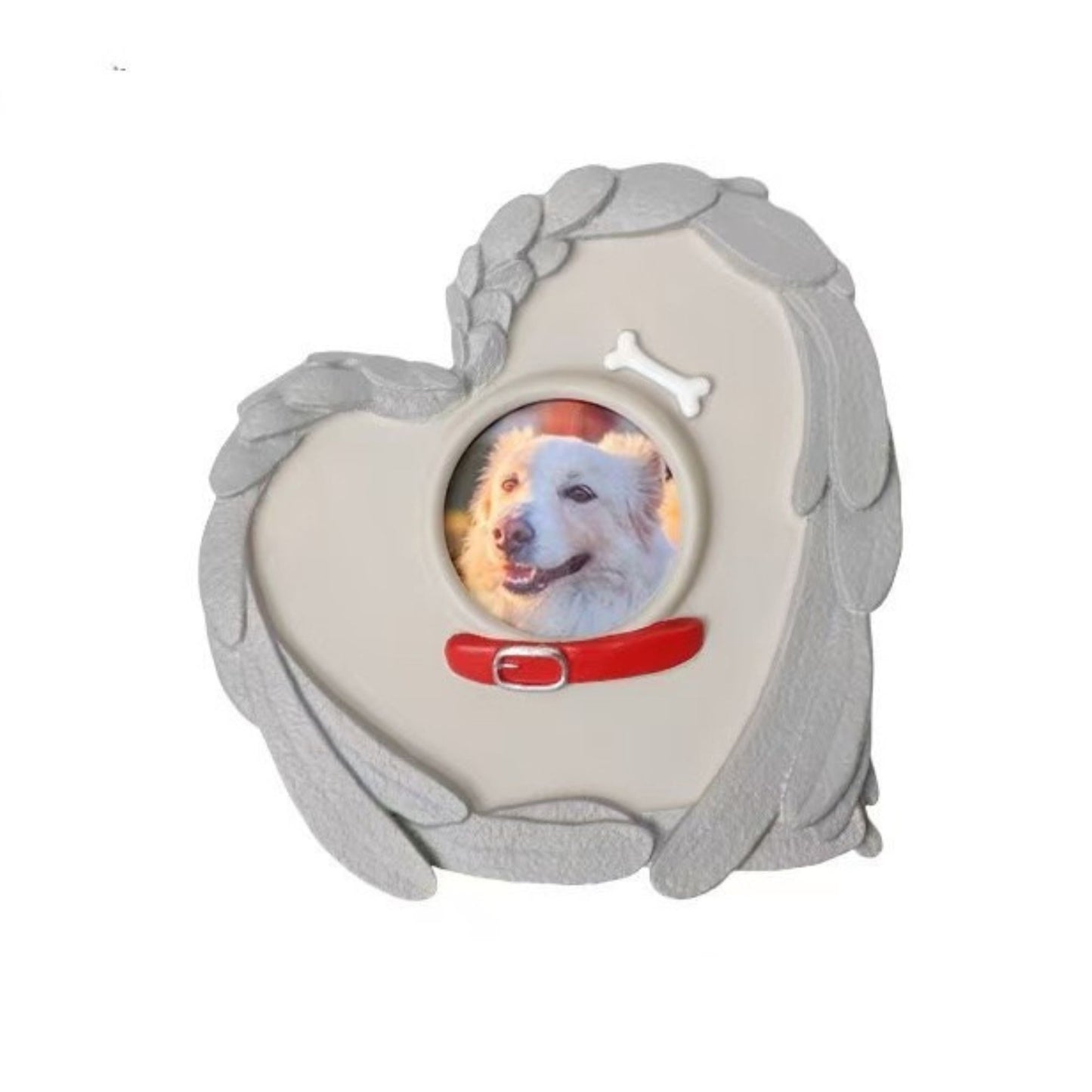 Product details image of the dog memorial stone variation with size markings on a clean white background.
