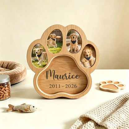 Pet fur keepsake frame showing the dedicated space for preserving pet hair