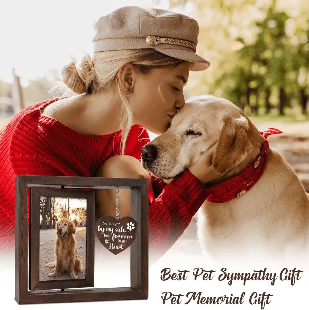 The elegant gift box packaging of the pet loss sympathy frame, ready to comfort a grieving dog or cat owner.