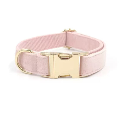 Personalized Velvet Dog Collar with Engraved Name & Phone Number